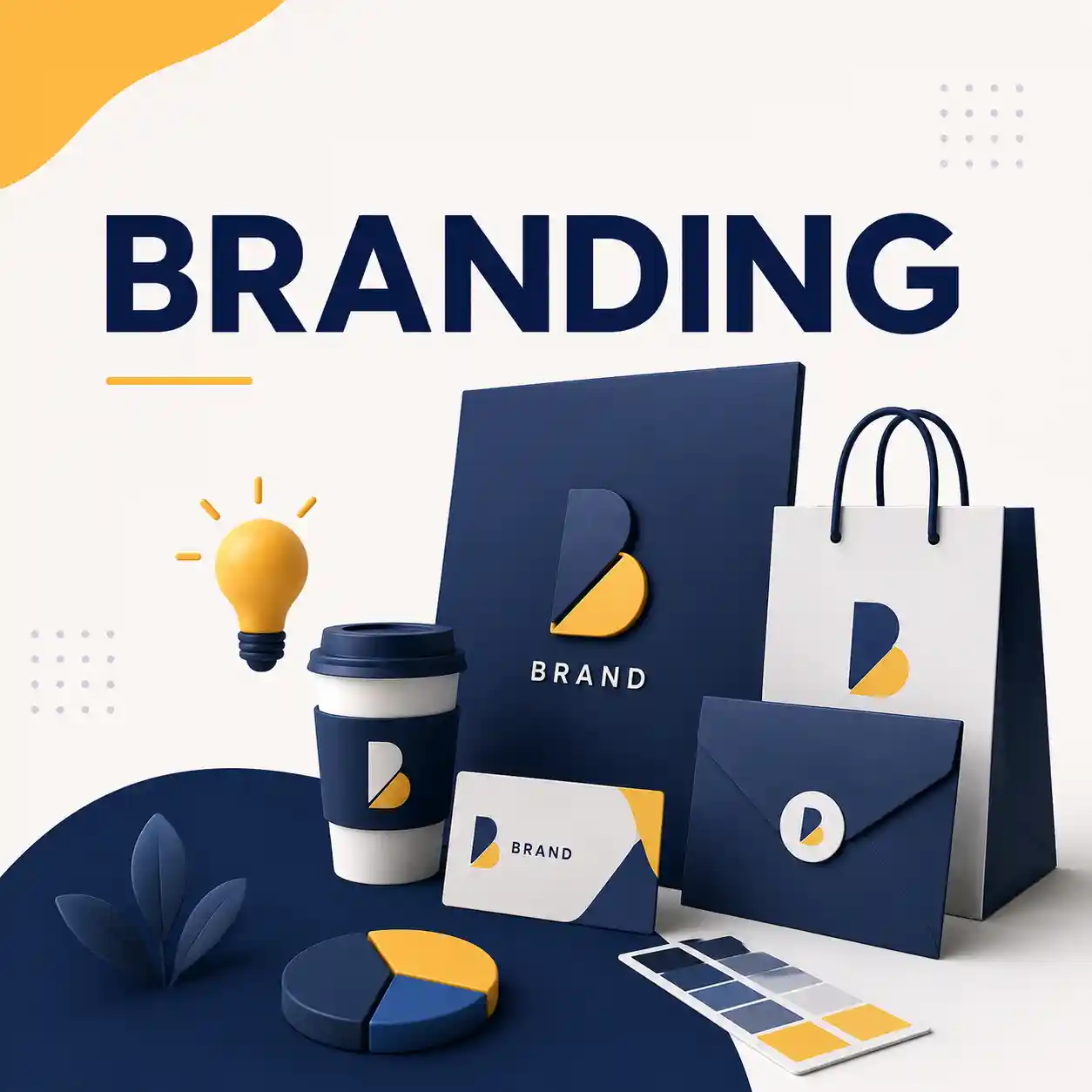 Branding illustration featuring logo design, business stationery, packaging, and brand identity by the best digital marketing strategist in Kannur.